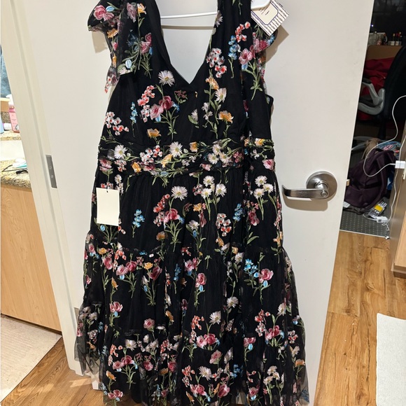 JessaKae Black Floral Margaret Midi Dress - Picture 2 of 4